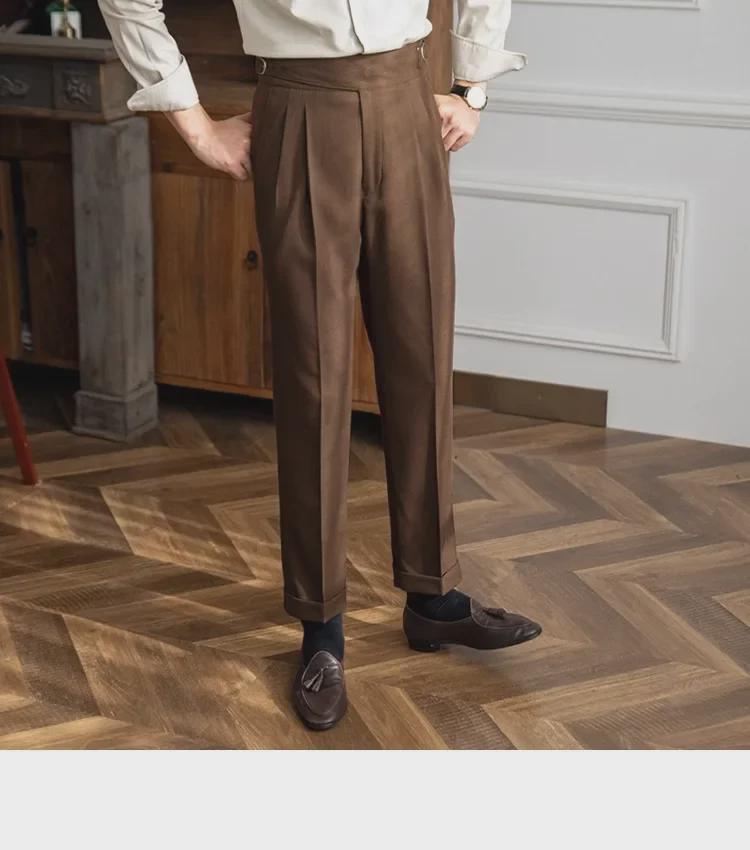 2023 Autumn/Winter Italian Naples High-Waist Straight-Leg Men's Casual Trousers