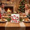 Santa Claus Tissue Organizer Christmas Wooden Holder, Napkin Dispenser with Gingerbread House Elk Seasonal Dining Table Accessory Pattern, Decorative