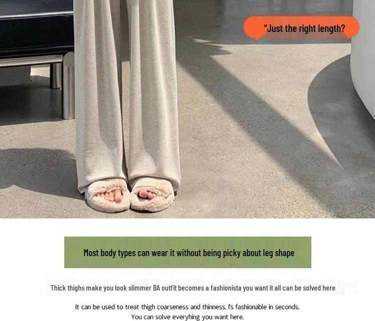 Maternity Wide-Leg Belly Support Pants - Autumn/Winter Fashion, Plus Velvet