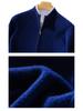 Men's Thick Wool Cardigan - Warm Half-High Collar Knit Sweater for Autumn/Winter