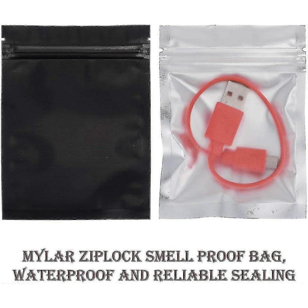 50pcs Holographic Packaging Bags Food Storage Bags (Translucent Matte Black, 7.5x10cm)