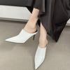 Fashion Sexy Pointy Toe Patent Leather Slippers Women 2025 Summer Elegant Thin High Heels Luxury Mules Slides Sandals Party Dress Shoes
