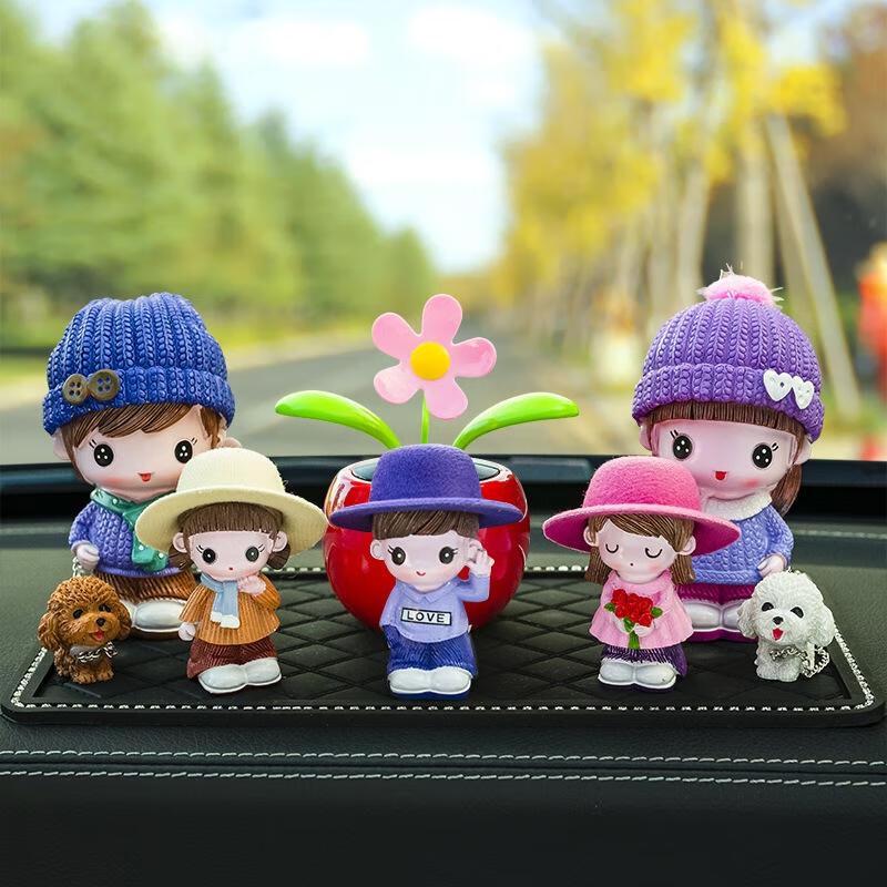 JINGRUIXIANG Car Dashboard Decoration Doll Set