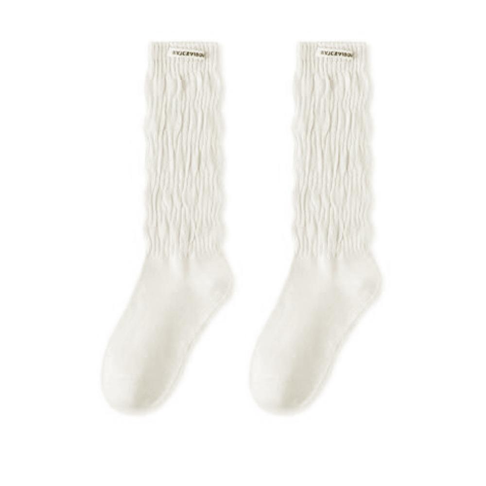 Elastic Knitted High Socks Lolita Autumn Winter Long Socks Tiered Piled Calf Socks  for Women Girls