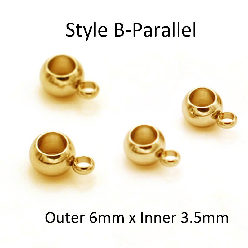 10pcs Gold Color Stainless Steel Spacer Beads Pendant Charms Clasps Bail Beads for Bracelet Necklace DIY Jewelry Making Findings