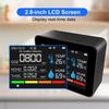 Indoor Air Quality Monitor 12 Functions WiFi Thermometer Hygrometer WiFi for Tuya Smart App with 2.8" Color Display Support Alar