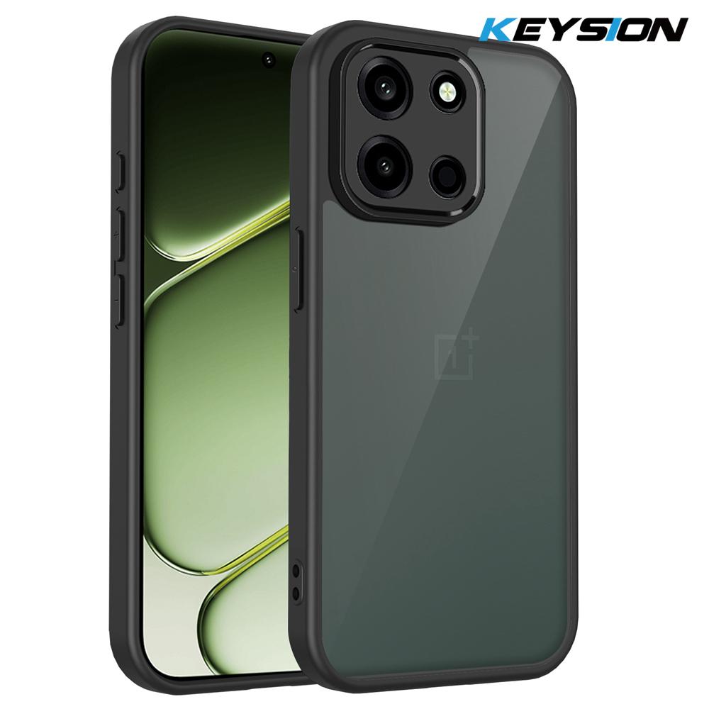 

KEYSION Matte Translucent Black Phone Case for OnePlus Nord 6 Soft Silicone+PC Anti-slip Shockproof Cover for One Plus 1+ Nord 6 for OnePlus Nord 6 чёрный