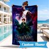 Custom Name Hocus Halloween Night Personalized Microfiber Beach Towel, Quick-Dry, Ideal for Summer Travel, Beach Essential, Swimming