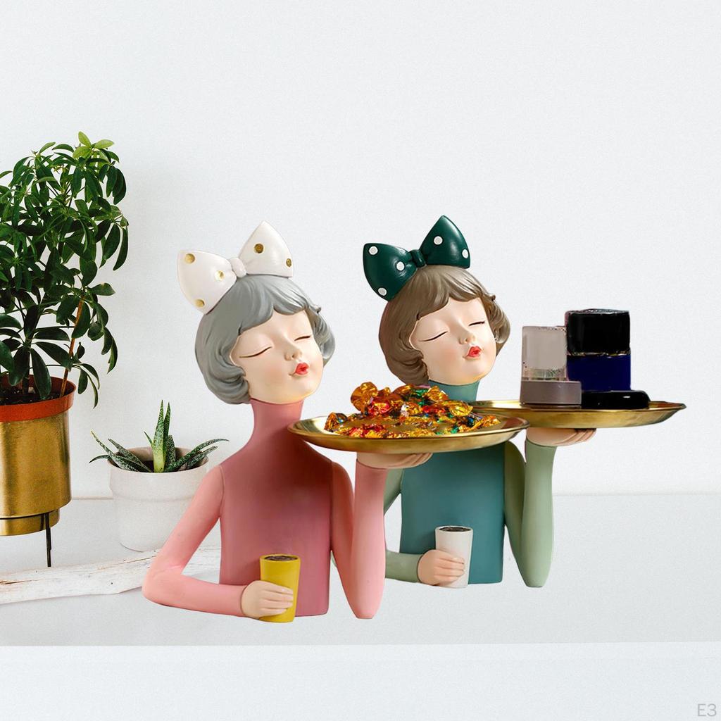 Sculpture Holding Storage Statue Desktop Decor for