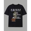 Men'S Top Featuring a Coffee-Themed Graphic, Casual Short-Sleeve Round-Neck T-Shirt, Suitable for Summer And Spring, Outdoor Wear