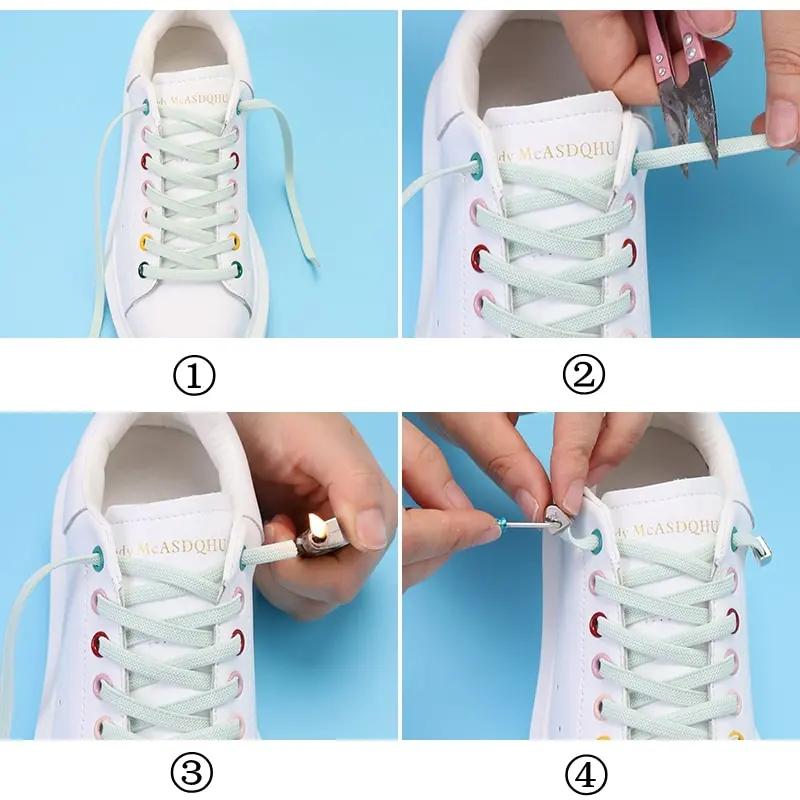 4pcs/1set Daisy Push Button Shoelace Buckle Diamond Metal Push Button Shoes Lock Buckle For Flats Shoelace Lock DIY Sneaker Kits