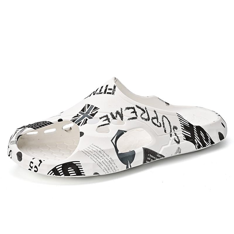 Fashion Summer Thick Bottom Patchwork Fashion Sandals Men Casual Beach Shoes Hollow-Out Garden Clogs Outdoor Slippers Can Be Decorated