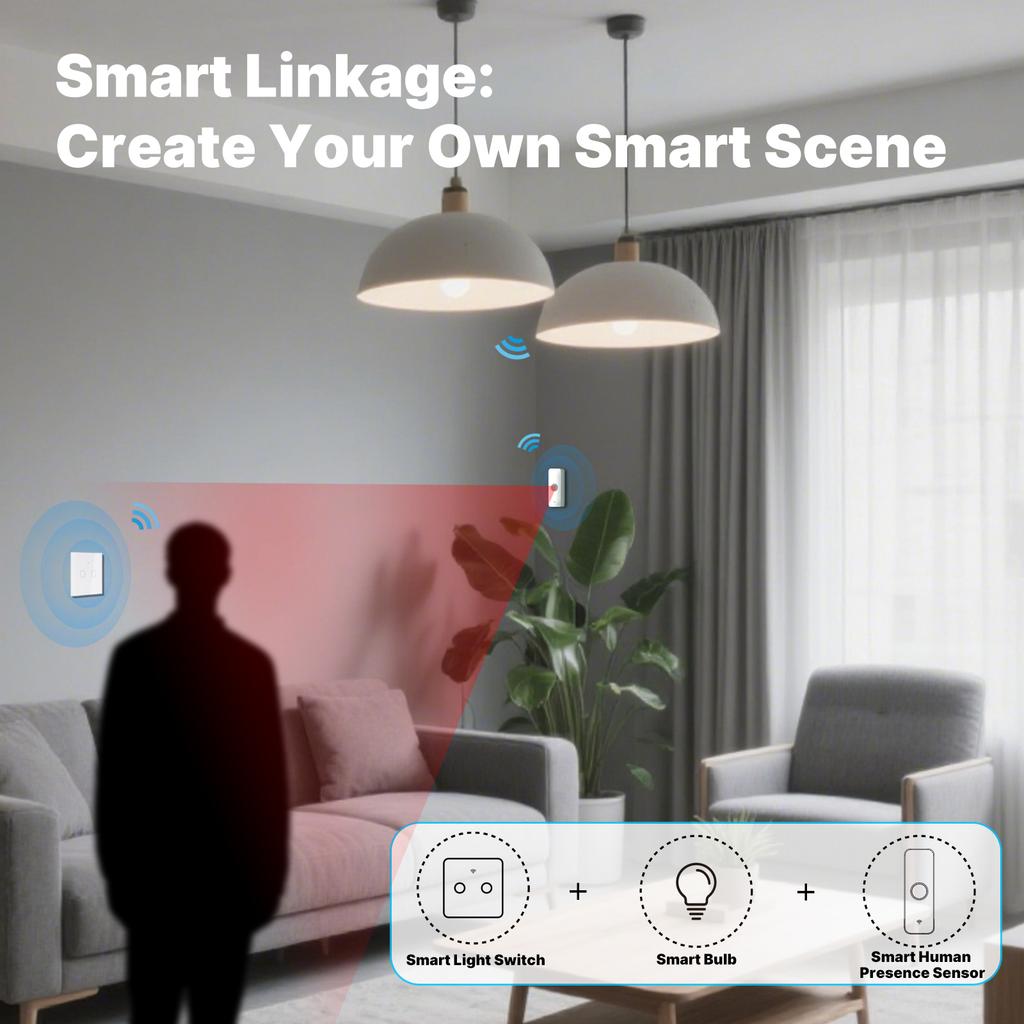 Moes RF433 WiFi Wall Touch Switch No Neutral Wire Needed Wireless Smart Life/Tuya App Relay Status and Backlight Switch OFF
