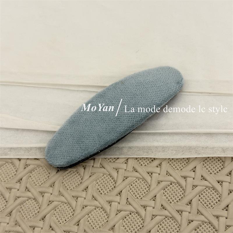 Korean Retro Blue Plaid Fabric Hair Clip - Celebrity Style Side BB Clip for Bangs