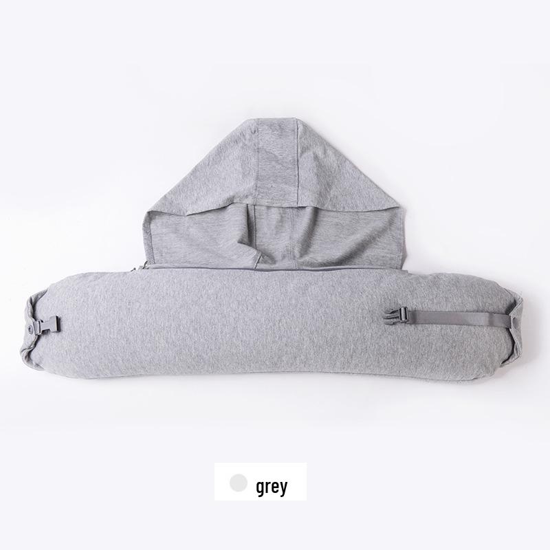 Particle U-Shaped Hooded Neck Pillow: Multi-functional, Light-Blocking, Breathable, for Airplane Nap & Lumbar Support