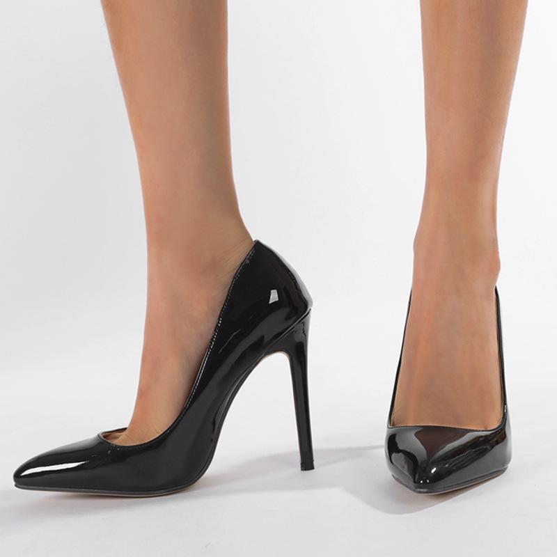 Single shoes women's Spring Festival new black high-end fun pointed black high heels