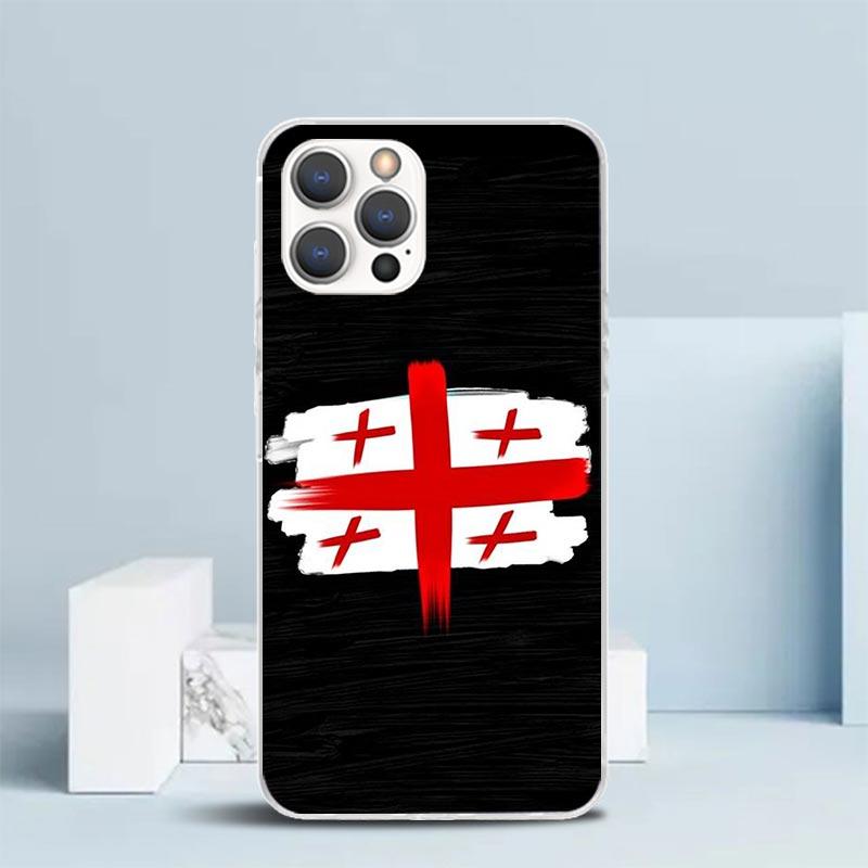Georgia Flag Phone Case For IPhone 16 17 Air 16E 15 14 Plus 13 Mini 12 11 Pro Max 7 8 + SE 2020 Soft TPU Back Cover 16 17 Air 16