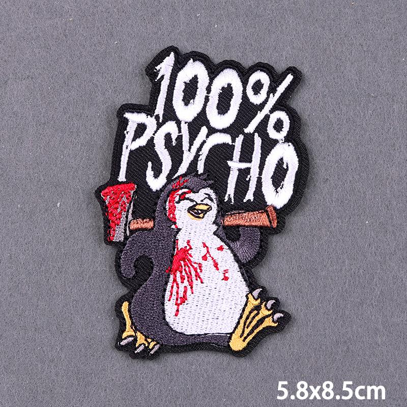 Red Fusible Patches Hiphop Iron On Thermoadhesive Patches For Clothes Cross Skull Embroidery Patches For Jacket Logo Applique