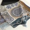 Blue and white porcelain plain silk scarf sunscreen shawl national style fashion scarf imitation silk 71cm square scarf professional scarf women