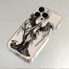 Ins Anime Cartoon Dark Angels Soft Anti Fall Phone Case For iPhone 16 15 14 13 12 11 Pro Max XS X XR 7 8 SE Soft Cover