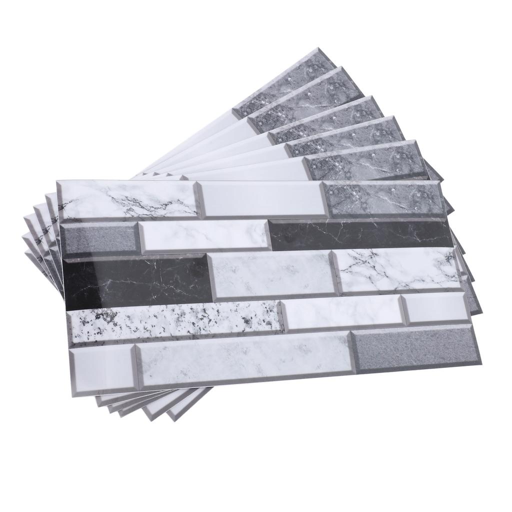 6 PCS Kitchen Backsplash Wallpaper PVC Self Adhesive Waterproof Oil Resistant Peel and Stick