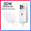 Baseus X Bayern 20W 30W 10000mAh Powerbank Přenosná baterie Chytrý digitální displej pro iPhone Xiaomi Poco Samsung
