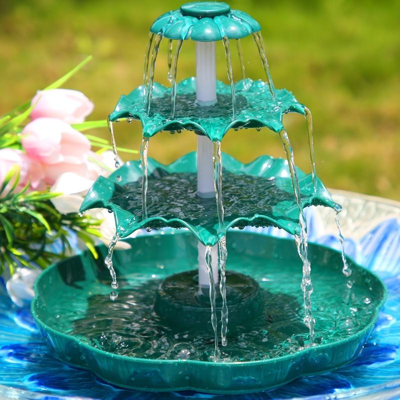 1pc Solar Fountain Pump,Three-Layer Solar Bird Bath Fountain,Easy To Install,For Indoor And Outdoor Garden Villa Water Scenery