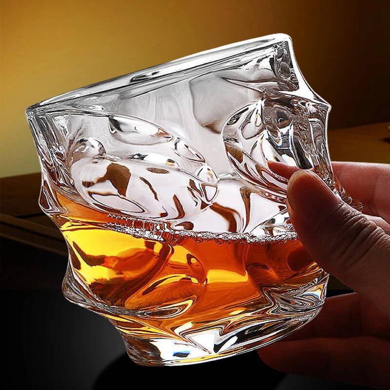 Heavy Drinkware Wave Shaped Wine Glass Transparent Crystal Whiskey Glass Party Bar Foreign Wine Brandy Vodka Cocktail Beer Cups