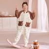 Thick Flannel Kids Pajamas One-Piece Sleepwear Boys Girls Winter Warm Home Suit Cartoon Print