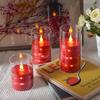 LED Pillar Candles Red Acrylic String Light Cover Remote Control Home Atmosphere Romantic Party Christmas Festival Decoration