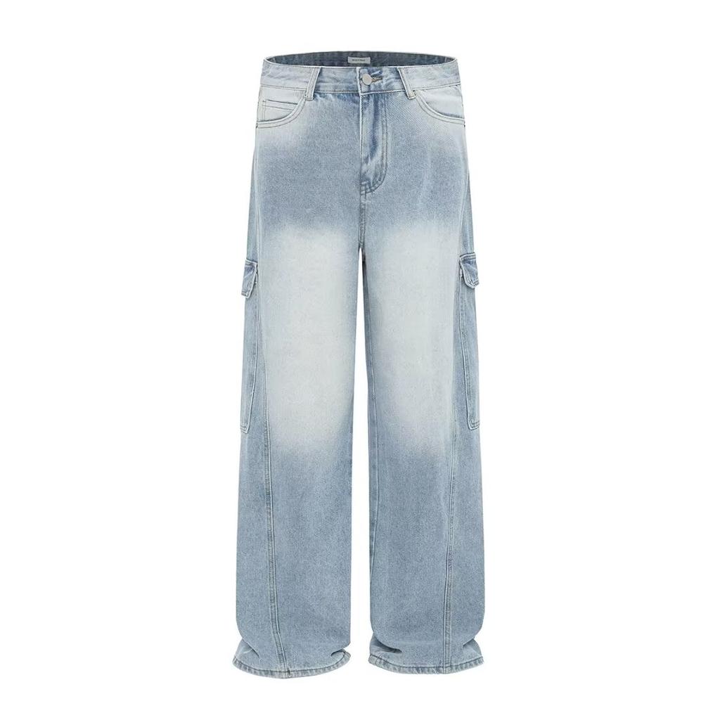 American High Street Jeans Men'S Autumn Trendy Brand Ins Loose Wide Leg Straight Leg Pants Micro Flared Pants