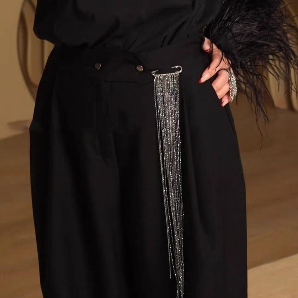 Alloy Tassel Chain Brooch Jewelry Accessories Long Tassel Chain Ornament New Clothing Tie Pin  Men