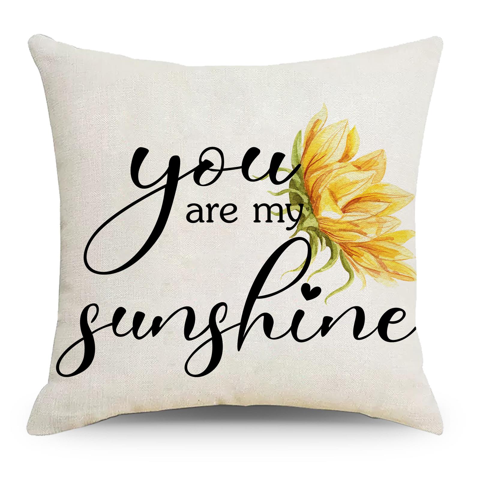 

Little Daisy Flower Printed Linen Pillow Cover Home Pillow Cushion Cover 45 * 45Cm without pillow core