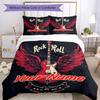 3PC Custom Name Rock 'n' Roll Wings Bedding Set Duvet Cover Closure Includes 1 Duvet Cover & 2 Pillowcases for Bedroom