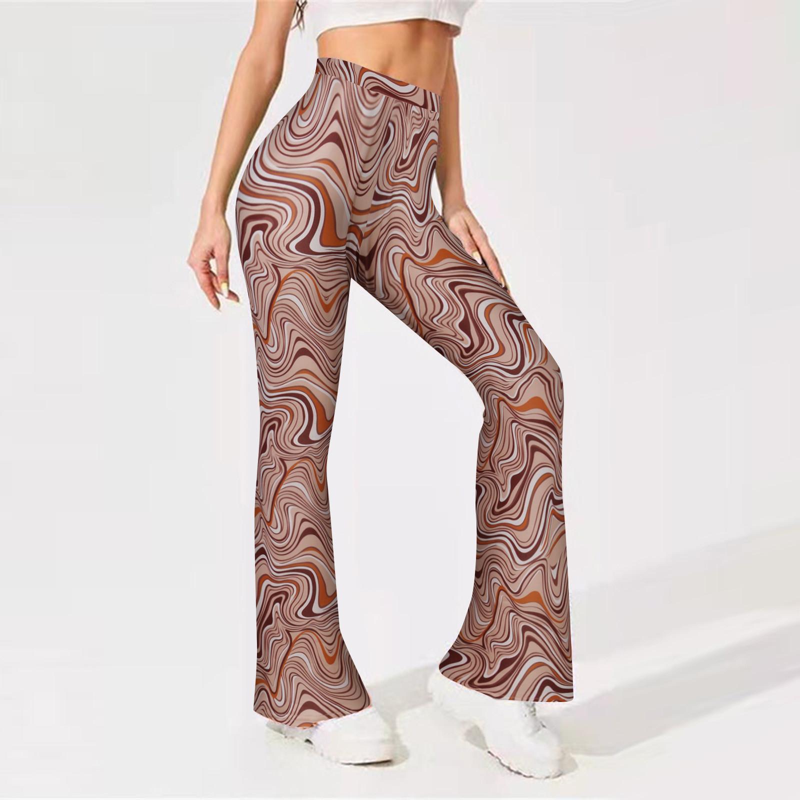 

Women s Spring And Corrugated Yoga Leisure Elastic Waist Flared Pants XL оранжевый
