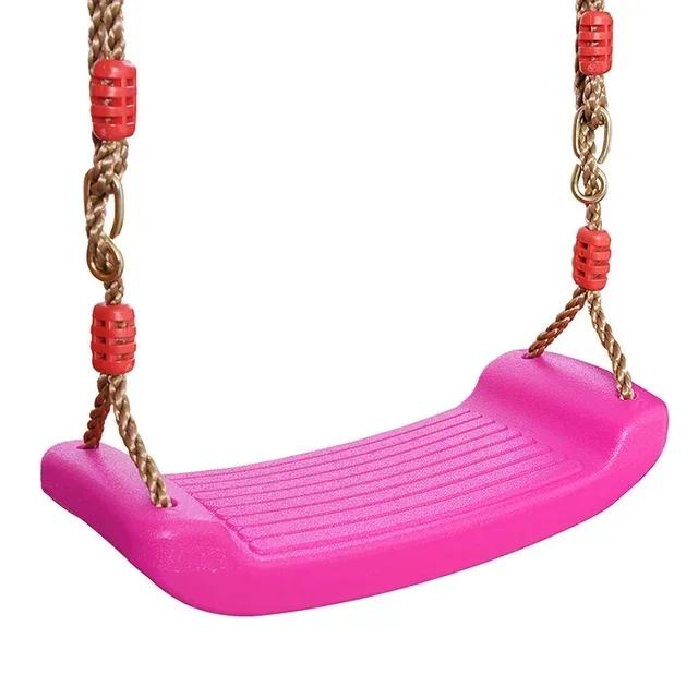1pc Kids Indoor Outdoor Swing | Curved Board Flying Toy Hanging Seat Height-Adjustable Ropes Ideal for Garden & Home Play