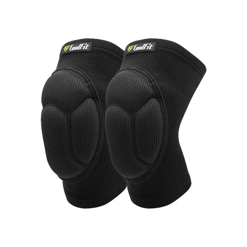 

Loogdeel 1Pair Protective Knee Pads Thick Sponge Anti-Slip Collision Avoidance Brace Football Volleyball Extreme Sports Kneepad M