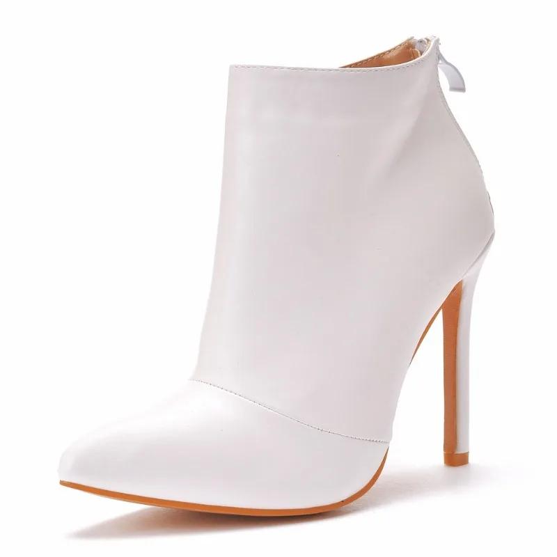Winter Autumn Women Boots Sexy Ankle Boot Splicing ZIP PU 11CM Thin High Heels Fashion Party Dance Women Shoes Black
