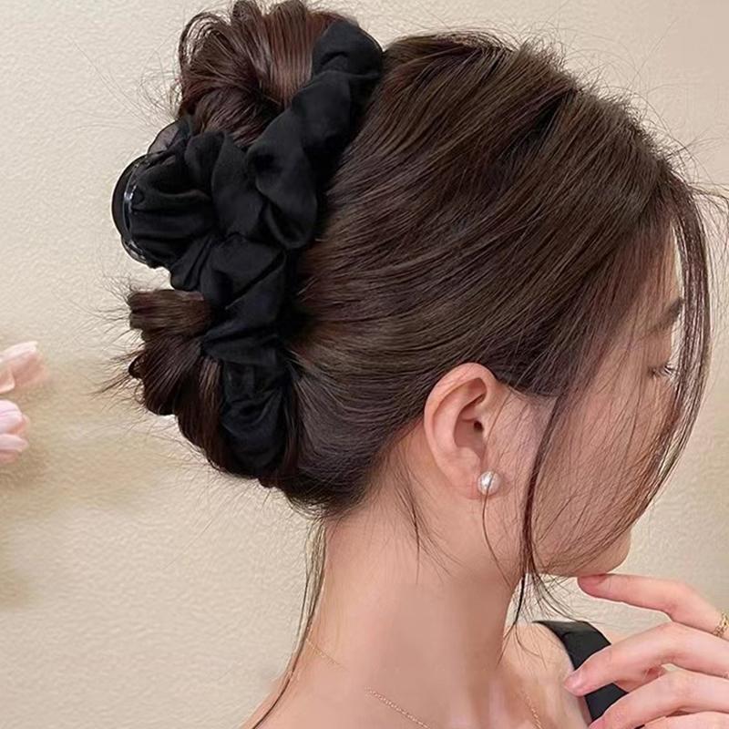 Mesh Pleated Hair Clip for Women Korea Simple Elegant Temperament Shark Clips Hairpin Girl Y2K New Headwear Hair Accessory French Style Shark Clip