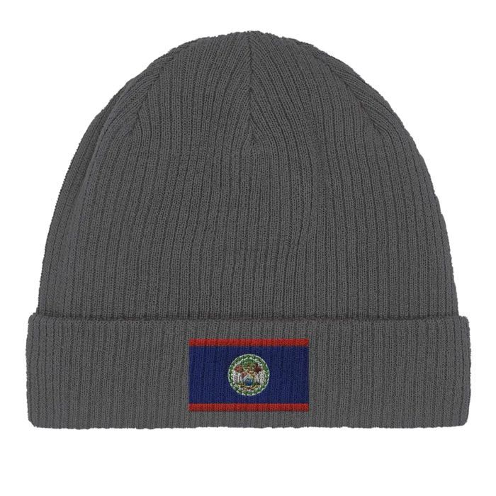 Bonnet Drapeau Belize en Gris