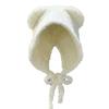 Bear Hair Hat Women's Winter Lace-up Wool Hat Girls Show Their Faces Small Ear Protectors Gray Warm Knitted Hat Dome