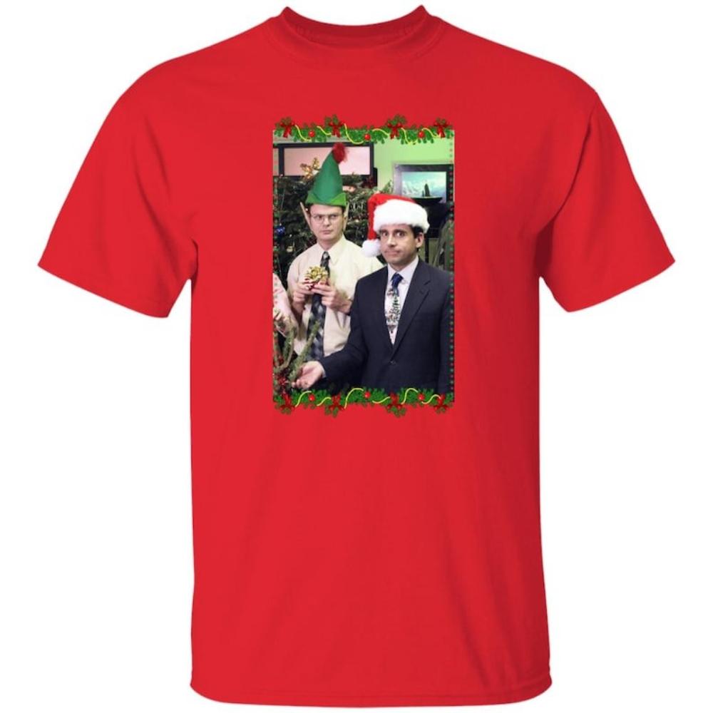 Dwight Micheal Christmas The Office Memes TShirt Michael Scott Quotes Graphic T Shirts Woman Man Cotton Shortsleev Tops Tee S