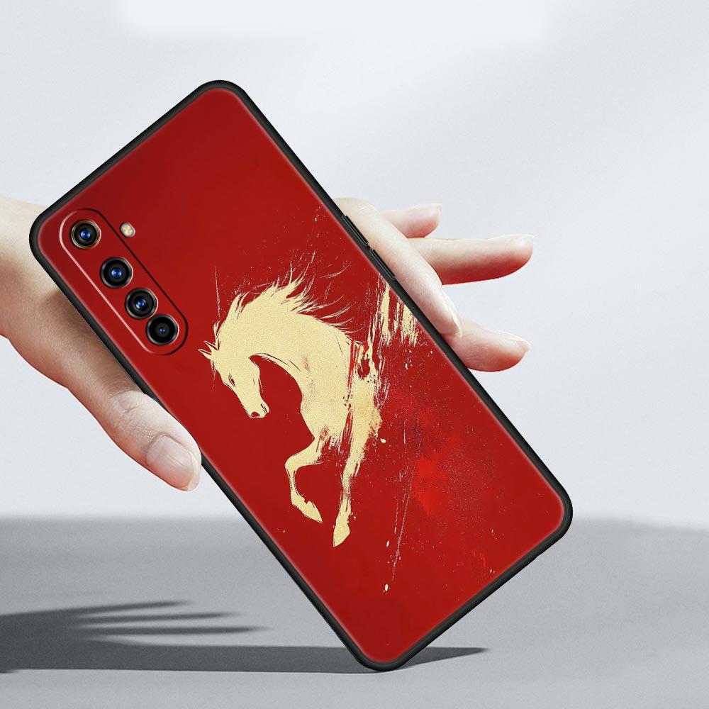 Soft TPU Case For Realme C67 C63 C55 C53 C25 C21 10 11 12 13 GT 2 3 5 Pro Plus 5G Shockproof Phone Cover Cartoon New Year Horse