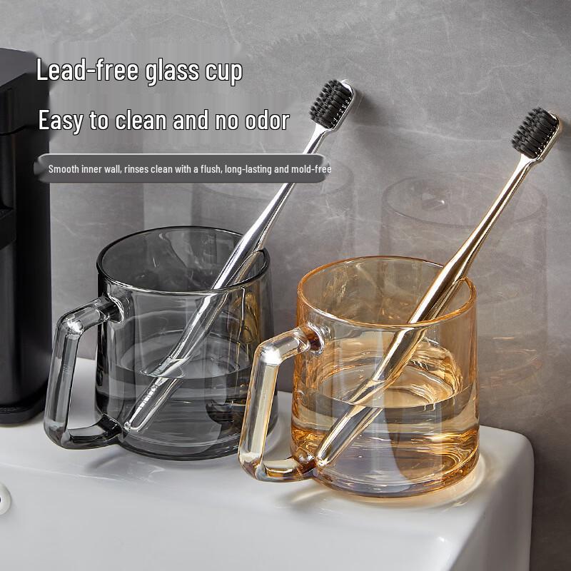 YIXI Glass Mouthwash Cup Set with Tray