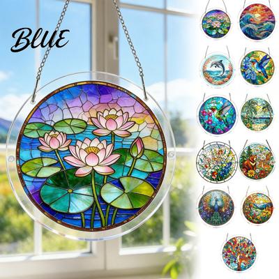 Decorative Sun Catcher Gift Acrylic Jigsaw Puzzle Suncatcher Window Hanging Kit Stained Glass Style DIY Handmade Decor Puzzles Home Garden