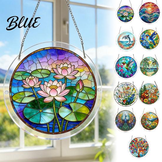 Dekorativer Sonnenfänger Geschenk Acryl Puzzlespiel Sonnenfänger Fensteraufhängung Set Buntglasstil DIY Handgemachte Dekoration Puzzles Haus Garten