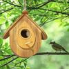 Ahşap Askılı Kuş Evi El Yapımı Bir Çerçeve Kuş Evi Açık Hava Bahçe Dekoru Çalıkuşları Chickadees Sinek Kuşları için Kuş Evi