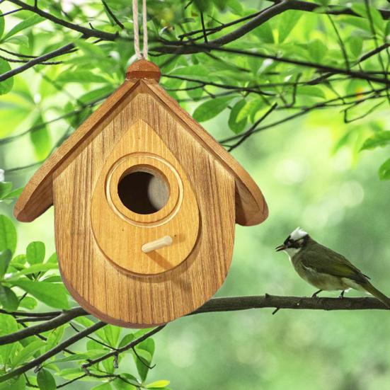 Ahşap Askılı Kuş Evi El Yapımı Bir Çerçeve Kuş Evi Açık Hava Bahçe Dekoru Çalıkuşları Chickadees Sinek Kuşları için Kuş Evi