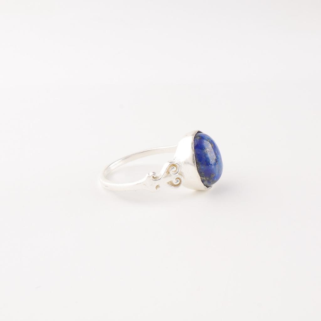 Natural Lapis Lazuli Gemstone 925 Sterling Silver Jewelry Handmade Boho Ring RR-66-25