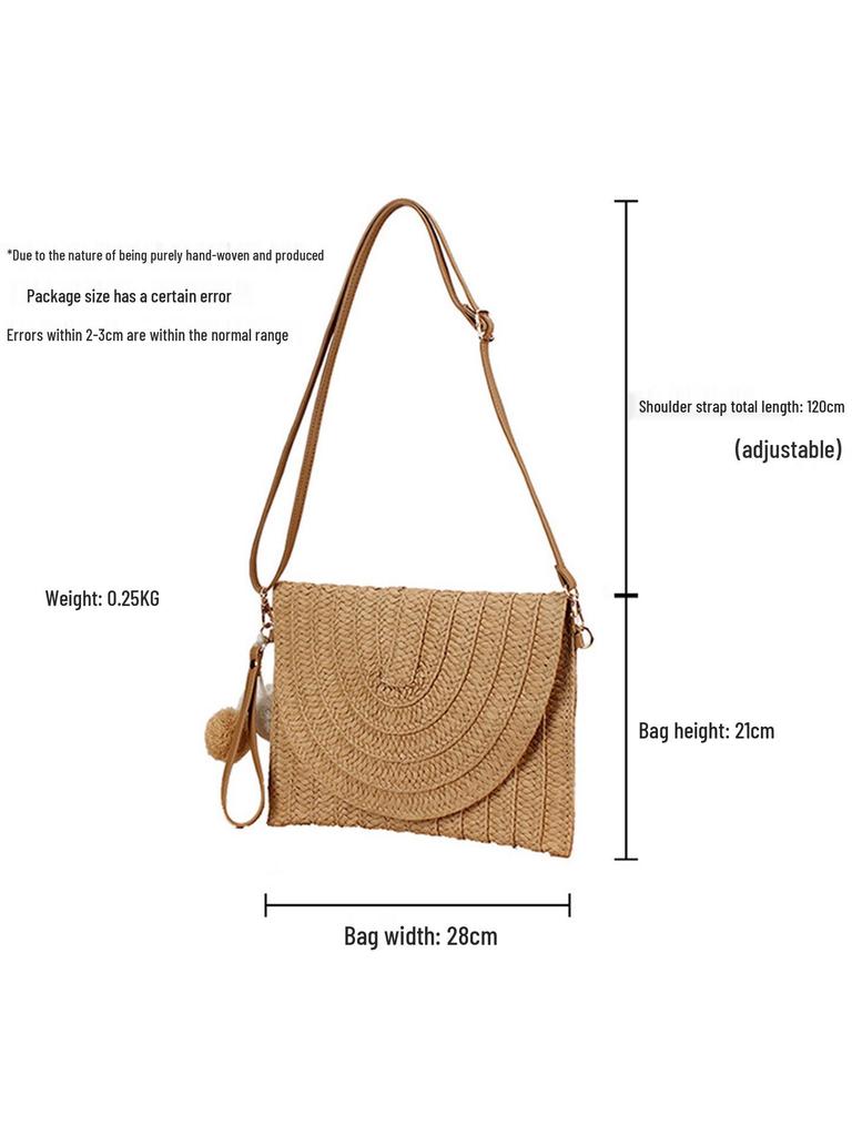 Handmade Woven Paper Rope Beach Bag: Stylish, Simple, Casual Women's Bag for Seaside Vacations